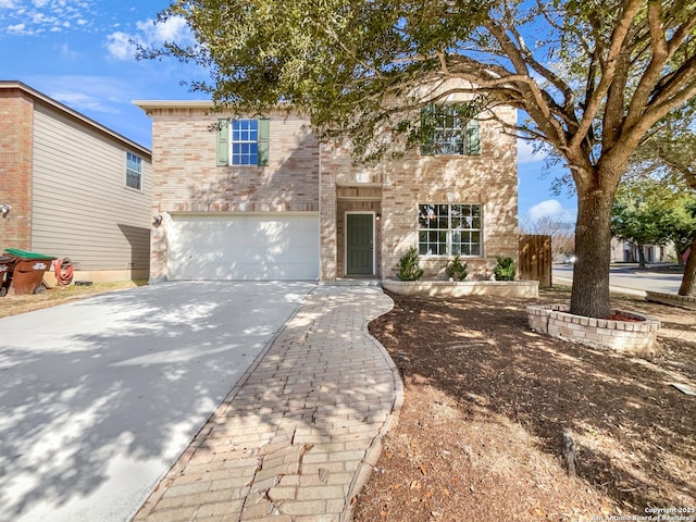 view of property with a garage