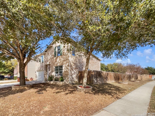 view of front of house with a garage