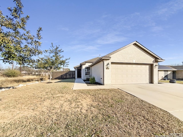 single story home with a garage