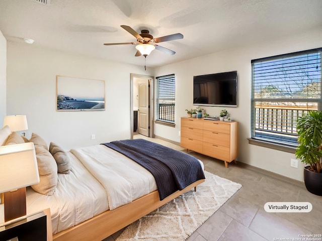 bedroom with ceiling fan