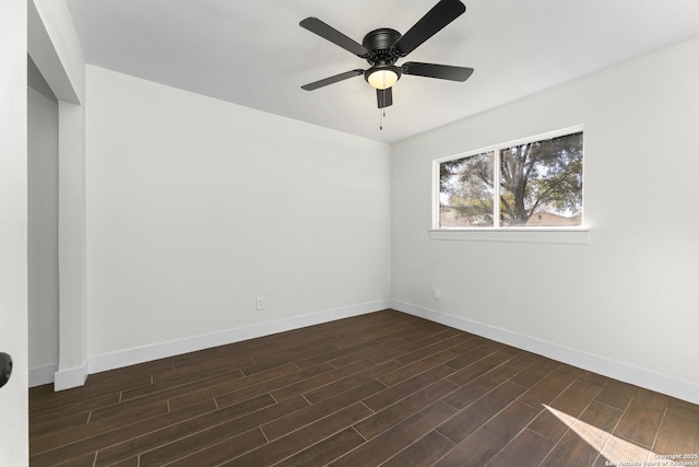 unfurnished room with ceiling fan