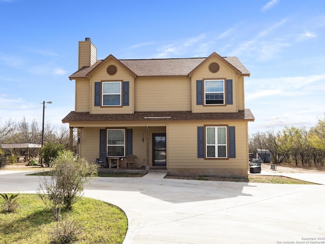 view of front of property with covered porch