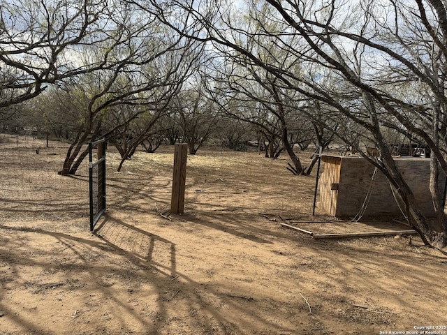 view of yard with a rural view