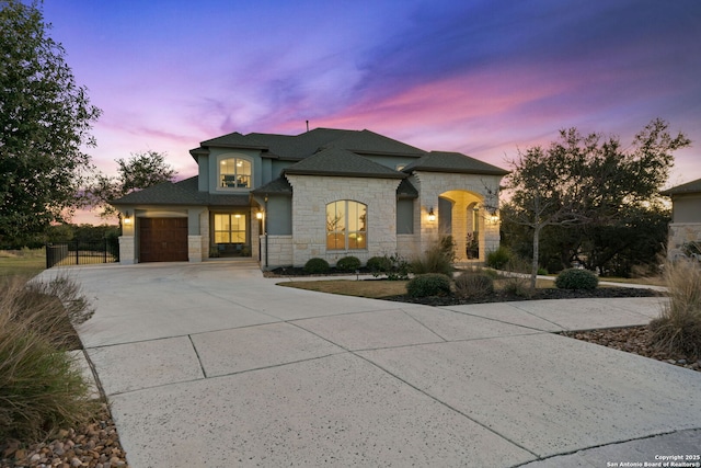 view of front of house featuring a garage