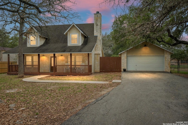 view of front of property with covered porch