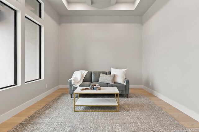 living area featuring wood-type flooring