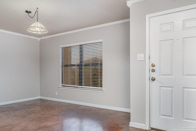 entryway with crown molding