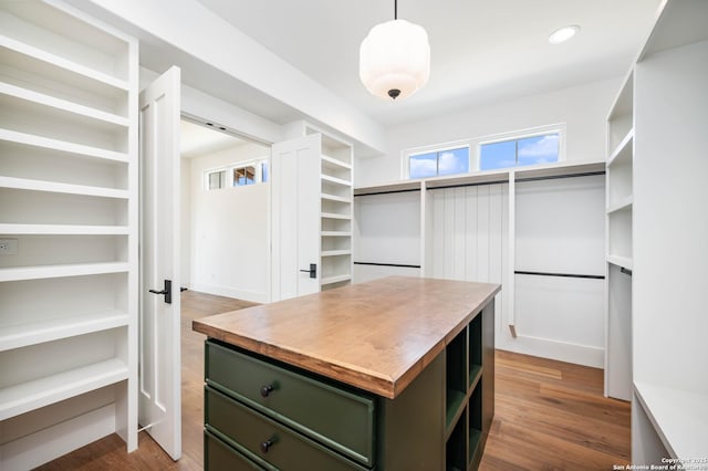 spacious closet featuring wood-type flooring