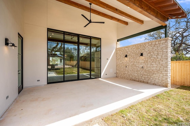 view of patio / terrace with ceiling fan