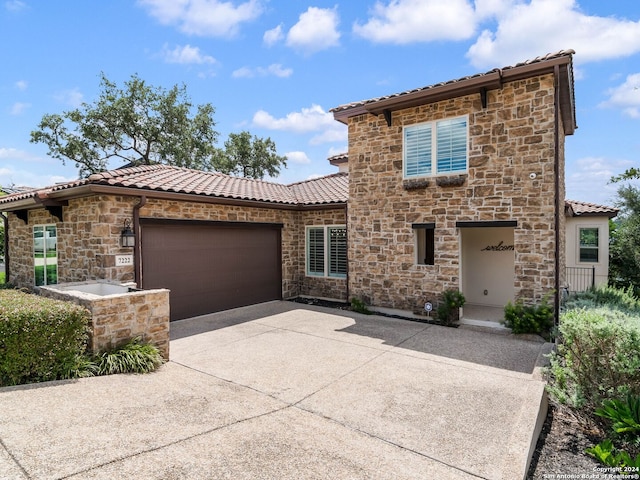 view of front of house with a garage