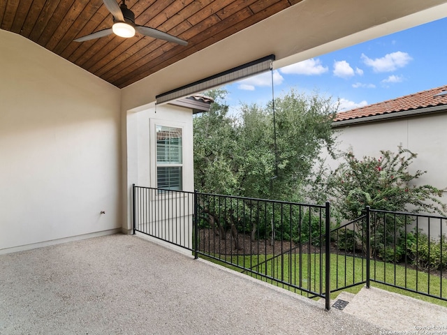 view of patio / terrace featuring ceiling fan