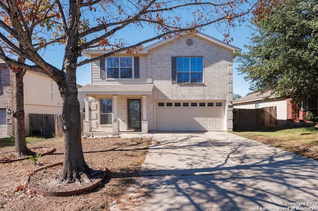 view of property featuring a garage