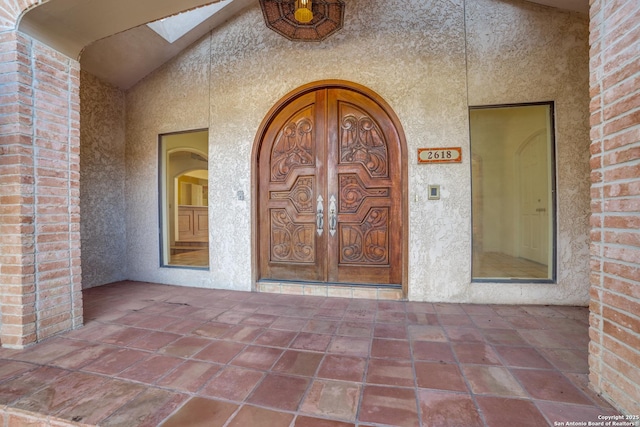 entrance to property featuring french doors