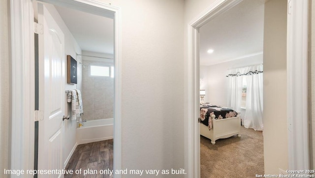 hall featuring hardwood / wood-style flooring