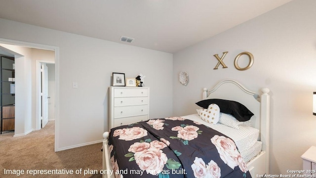 view of carpeted bedroom