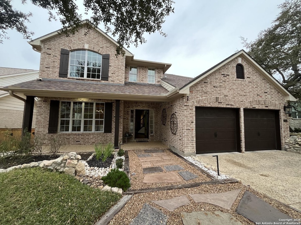 view of front of home with a garage