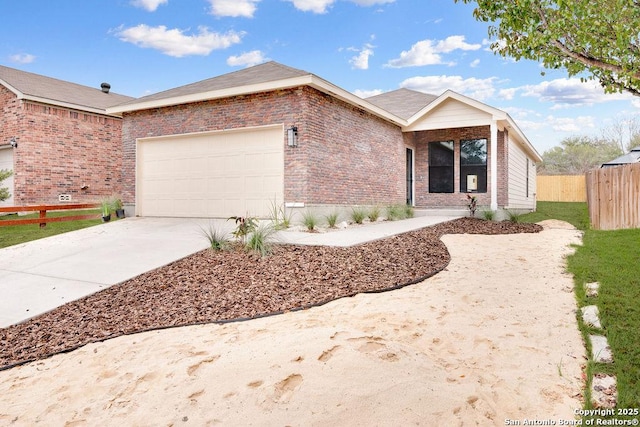 ranch-style house featuring a garage