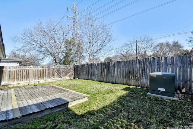 view of yard featuring a deck