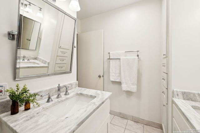 bathroom featuring vanity and tile patterned floors