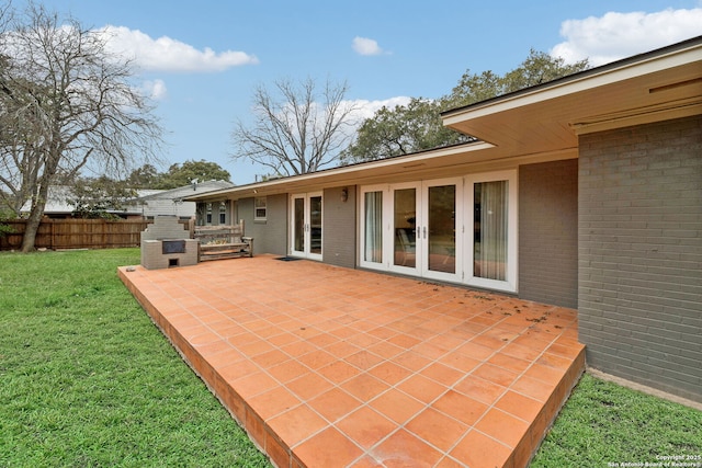 view of patio / terrace featuring french doors