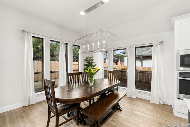 dining room featuring an inviting chandelier