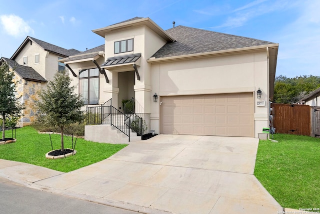 view of front facade featuring a front yard