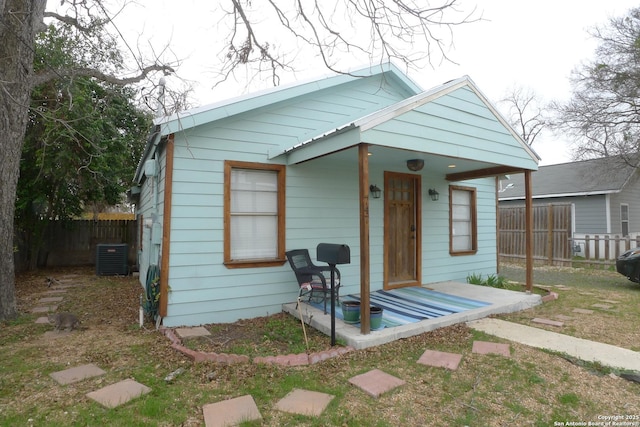 bungalow with central AC unit