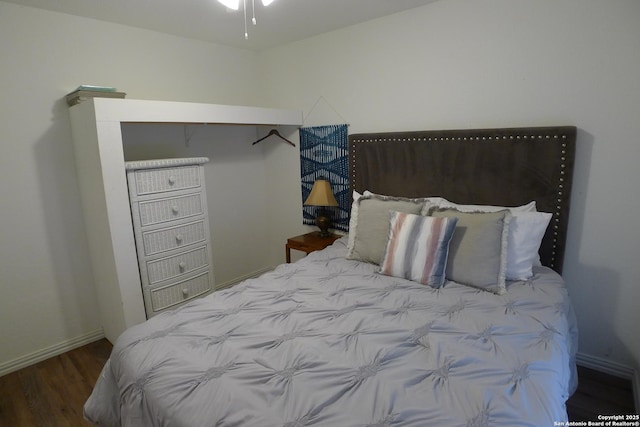 bedroom featuring hardwood / wood-style floors