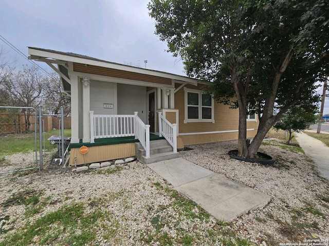 view of front of property with covered porch