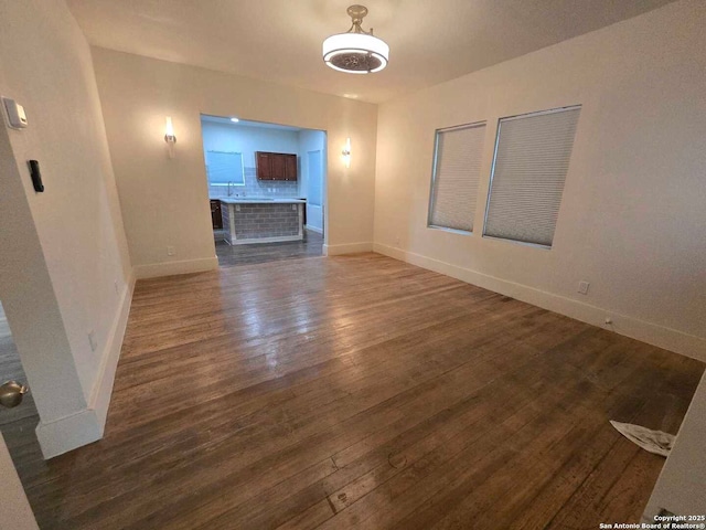 unfurnished living room featuring dark hardwood / wood-style floors