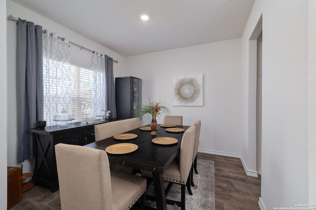 dining room featuring dark wood-type flooring