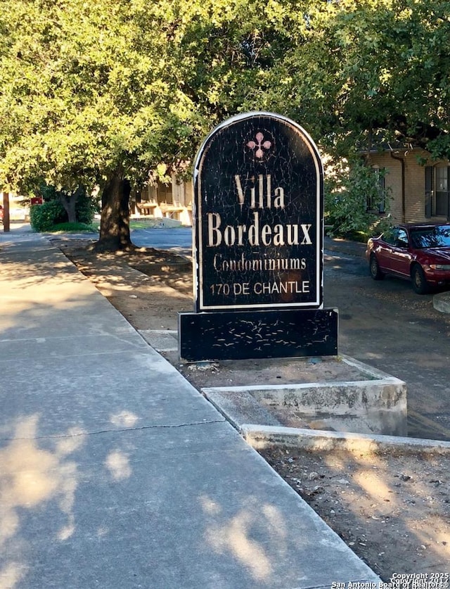 view of community sign