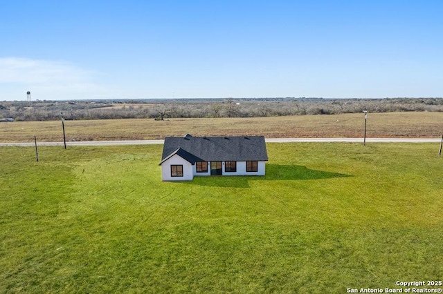 drone / aerial view with a rural view