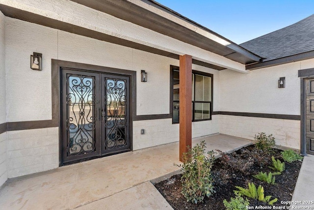 entrance to property with french doors