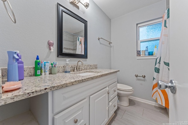 bathroom featuring toilet and vanity