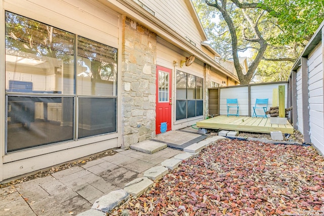 view of patio / terrace featuring a wooden deck