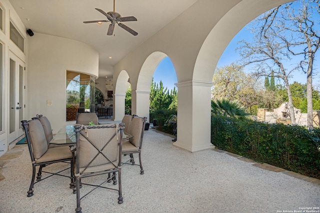 view of patio with ceiling fan