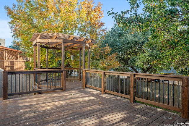 deck with a pergola