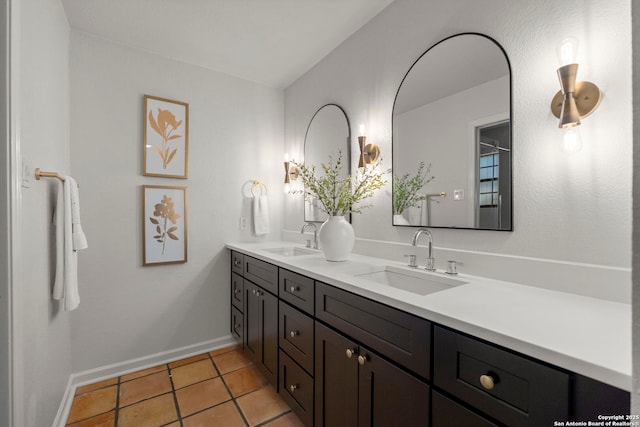 bathroom featuring vanity and tile patterned floors