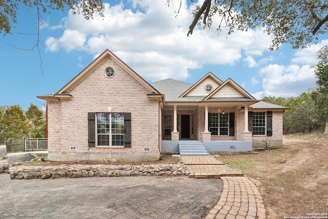 view of front of home featuring covered porch