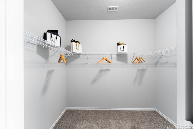 spacious closet with carpet flooring