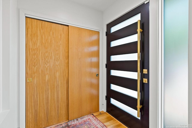 foyer featuring light wood-type flooring