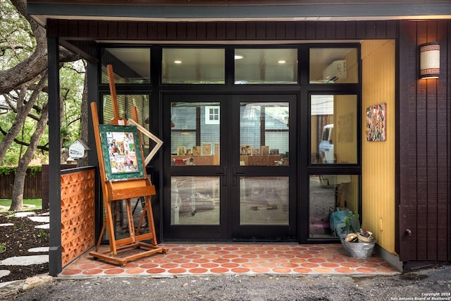 view of exterior entry with french doors