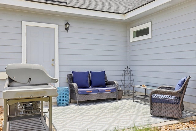 view of patio featuring an outdoor living space