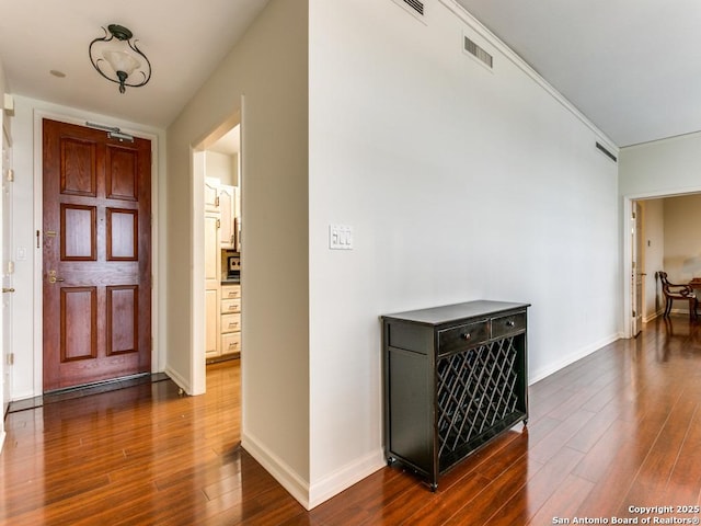 entryway featuring dark hardwood / wood-style flooring