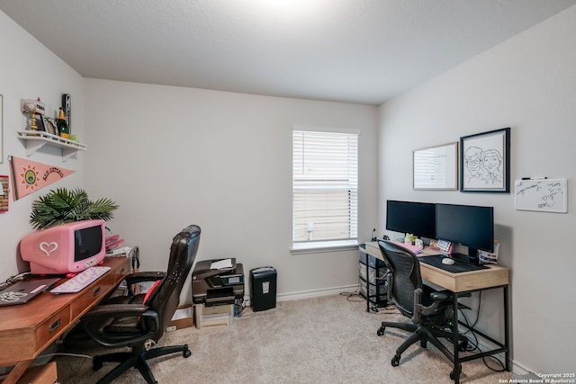 office with light colored carpet