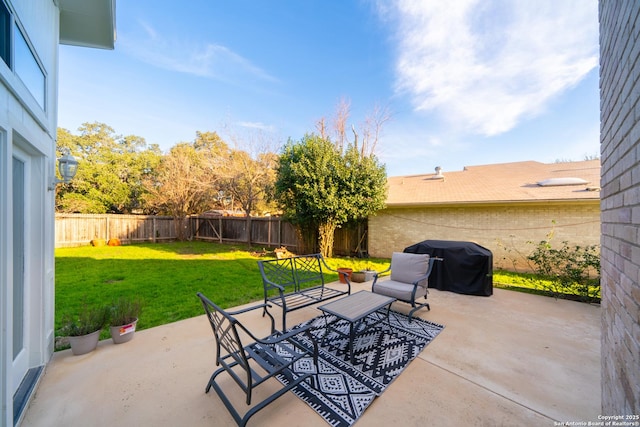 view of patio / terrace featuring grilling area