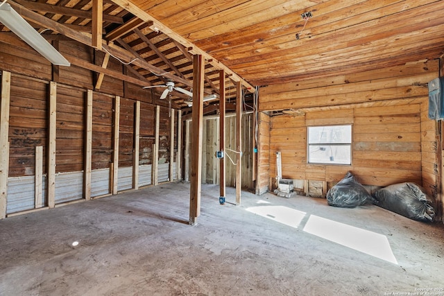 misc room featuring vaulted ceiling