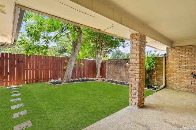 view of yard featuring a patio