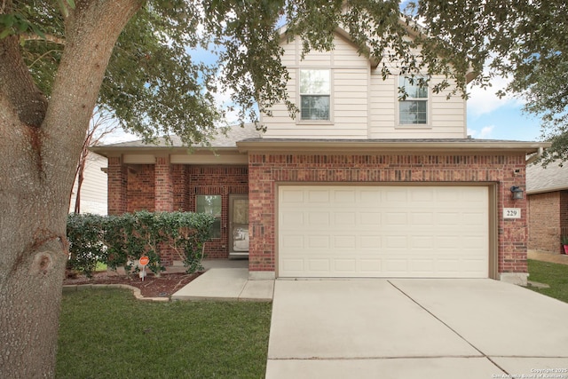 view of property featuring a garage